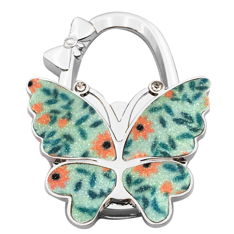 Wholesale Smooth Matte Butterfly Bag Hook Folding Ladies Bag Buckle Bag Accessories Portable Table Hook